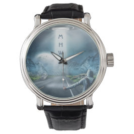 UFO Hitchhiker personalizado monograma relojes