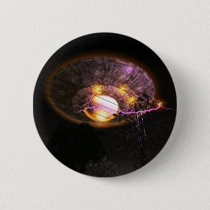 UFO sobre el botón de las líneas eléctricas