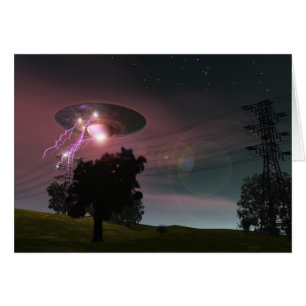 UFO sobre tarjeta de las líneas eléctricas 2