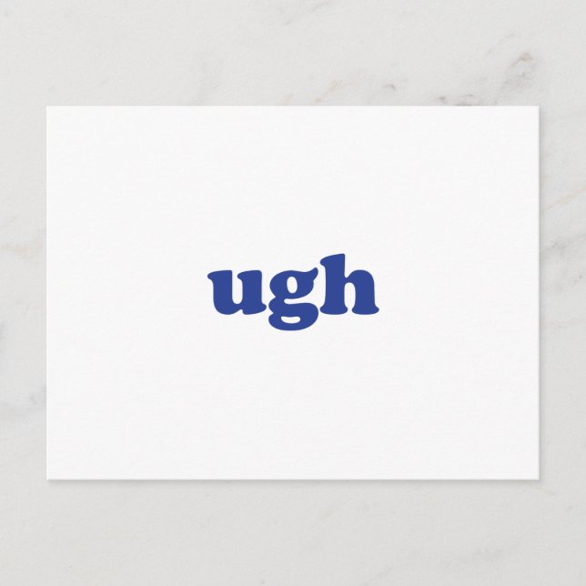 "ugh" postal azul blanco (Anverso)