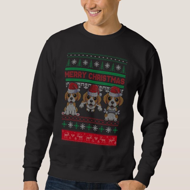 Ugly Christmas Sweater Beagle Cute Beagle Santa Ha (Anverso)
