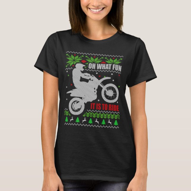 Ugly Christmas Sweater Dirt Bike Motorcycle Motocr (Anverso)
