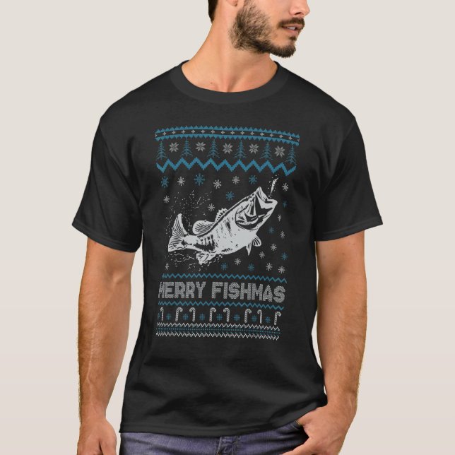 Ugly Christmas Sweater Fishing Cute Fishing Santa  (Anverso)