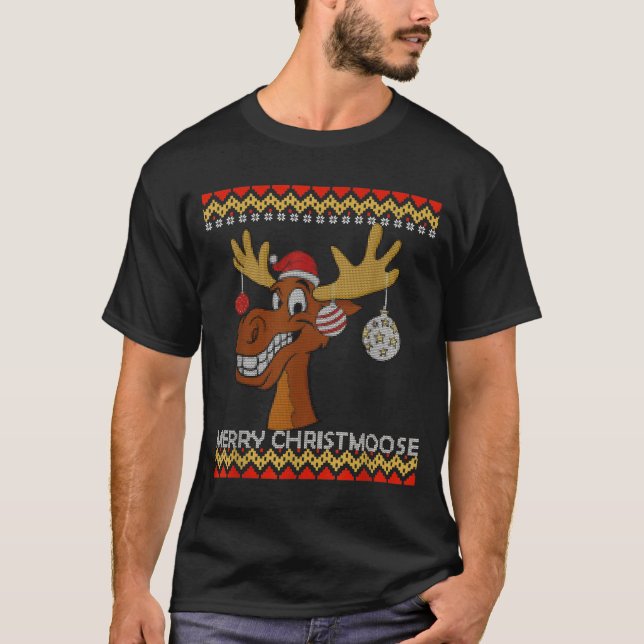 Ugly Christmas Sweater I Merry Christmoose Funny M (Anverso)