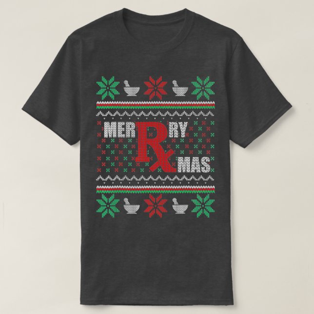 Ugly Christmas Sweater Pharmacy Tech Merry Xmas Ph (Diseño del anverso)