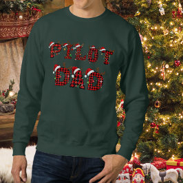 Ugly Christmas Sweater Pilot Dad Aviation Funny