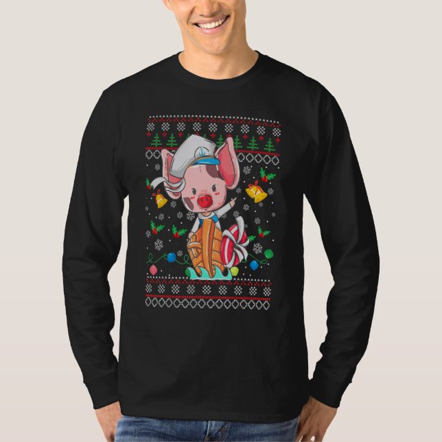 Ugly Christmas Sweater Princess Pig Xmas Girl Teen (Anverso)