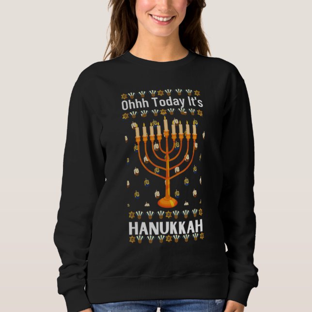 Ugly Hanukkah Sweater Ohhh Today It's Hanukkah (Anverso)