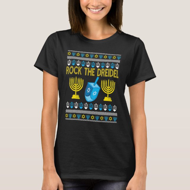 Ugly Hanukkah Sweater Rock The Dreidelorah Candles (Anverso)