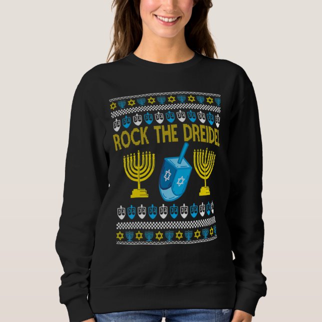 Ugly Hanukkah Sweater Rock The Dreidelorah Candles (Anverso)