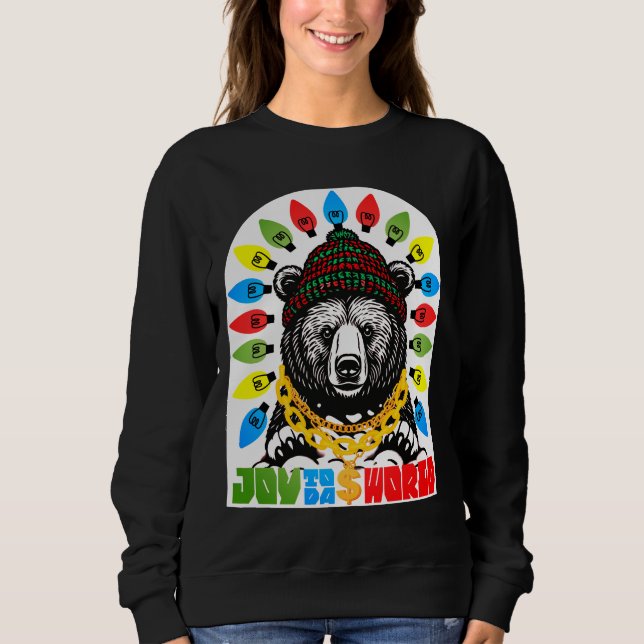 Ugly sweater Christmas bear gangsta ghetto joy (Anverso)