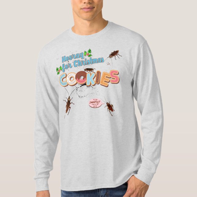 Ugly sweater Christmas cockroach eating cookies (Anverso)