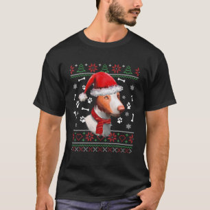 Ugly Sweater Christmas Ibizan Hound Santa Hat Paja