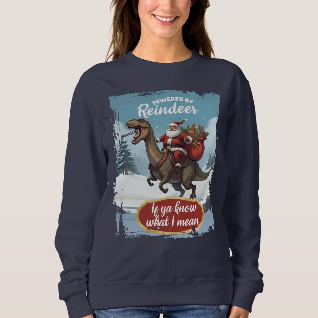 Ugly sweater Christmas Santa tyrannosaurus t-rex (Anverso)