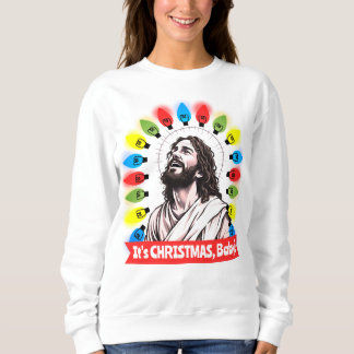 Ugly sweater Christmas tacky Jesus tree lights