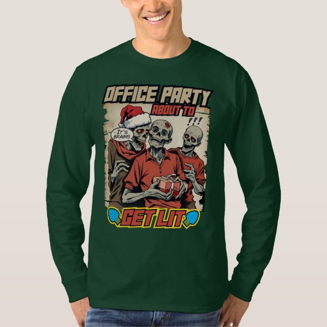 Ugly sweater Christmas zombies brains comic book (Anverso)