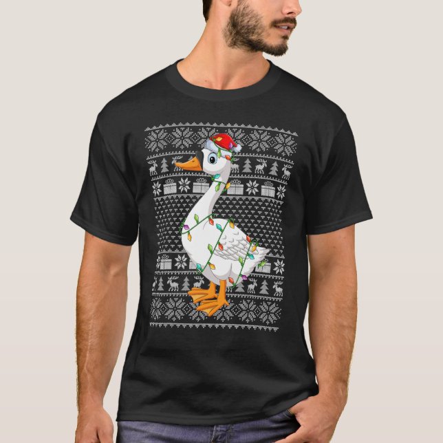 Ugly Sweater Style Xmas Lights Santa Goose Bird Ch (Anverso)
