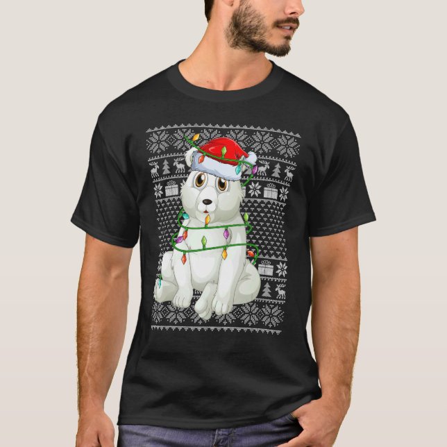 Ugly Sweater Style Xmas Lights Santa Polar Bear Ch (Anverso)