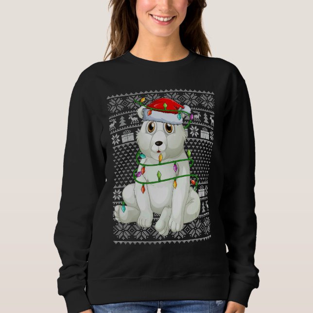 Ugly Sweater Style Xmas Lights Santa Polar Bear Ch (Anverso)