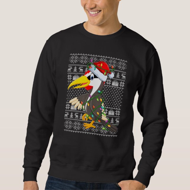 Ugly Sweater Style Xmas Lights Woodpecker Bird Chr (Anverso)