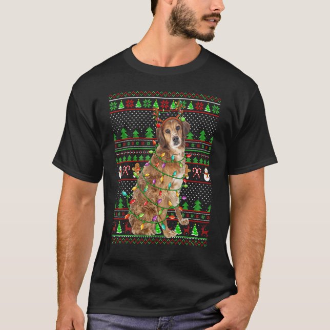 Ugly Xmas Sweater Style  Brittany Spaniel Dog Chri (Anverso)