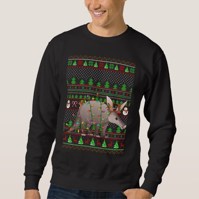 Ugly Xmas Sweater Style Lighting Aardvark Christma (Anverso)