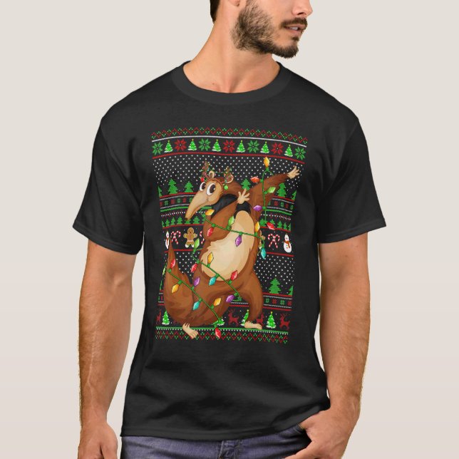 Ugly Xmas Sweater Style Lighting Anteater Christma (Anverso)