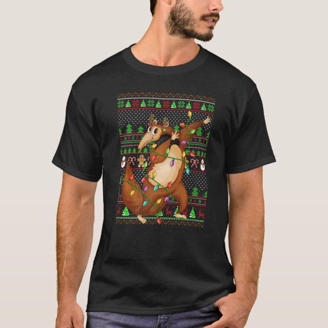 Ugly Xmas Sweater Style Lighting Anteater Christma (Anverso)