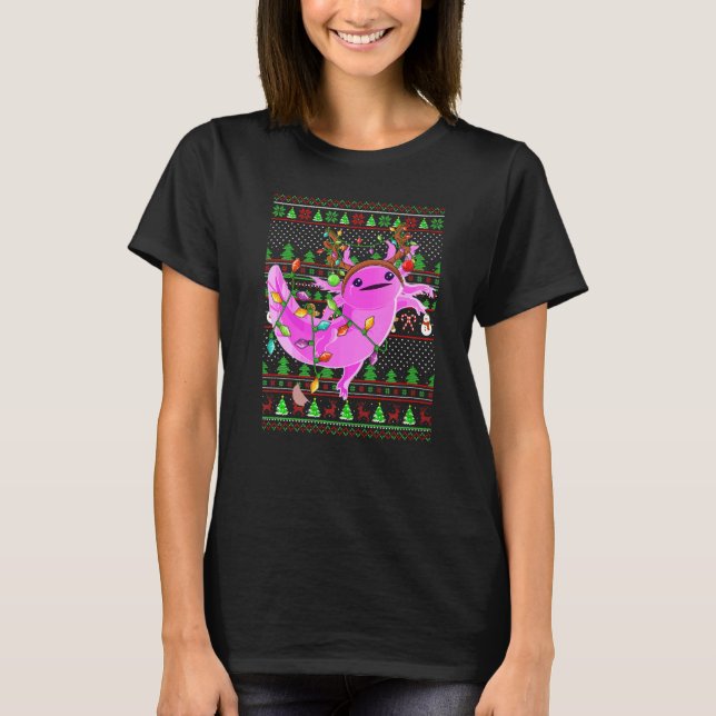 Ugly Xmas Sweater Style Lighting Axolotl Christmas (Anverso)