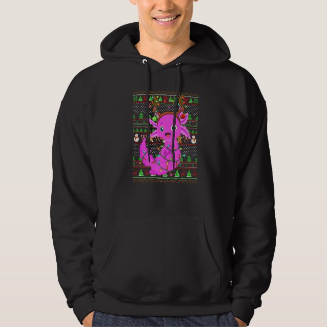 Ugly Xmas Sweater Style Lighting Axolotl Christmas (Anverso)