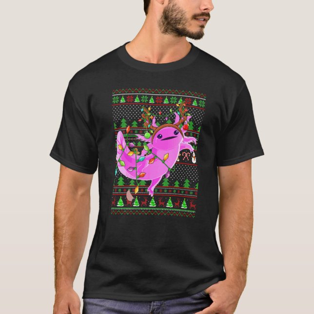 Ugly Xmas Sweater Style Lighting Axolotl Christmas (Anverso)