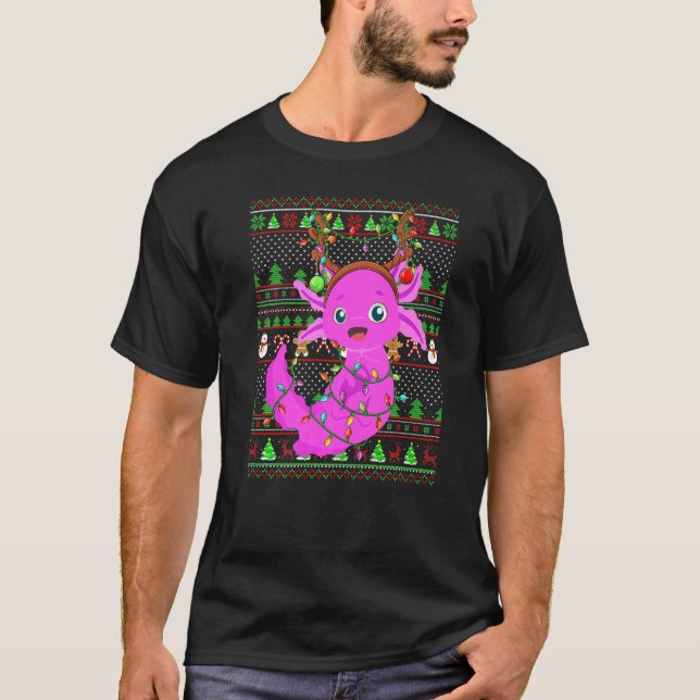 Ugly Xmas Sweater Style Lighting Axolotl Christmas (Anverso)