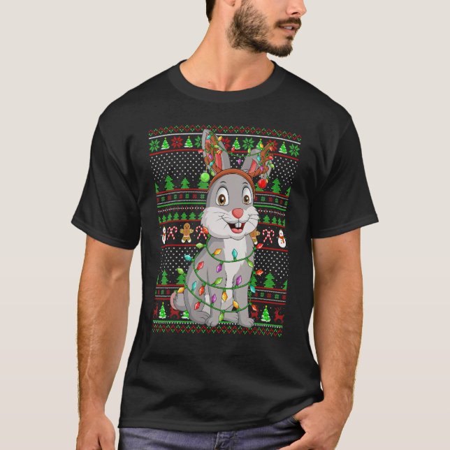 Ugly Xmas Sweater Style Lighting Bunny Christmas (Anverso)