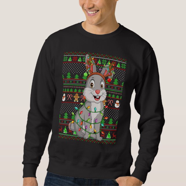 Ugly Xmas Sweater Style Lighting Bunny Christmas (Anverso)