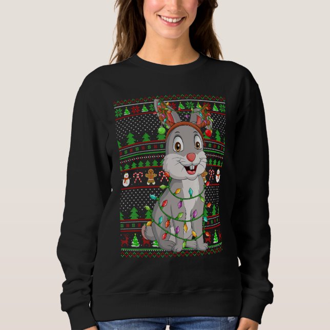 Ugly Xmas Sweater Style Lighting Bunny Christmas (Anverso)