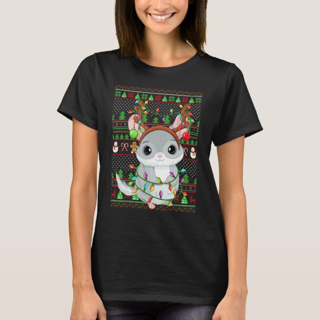 Ugly Xmas Sweater Style Lighting Chinchilla Christ (Anverso)