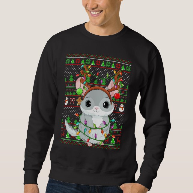 Ugly Xmas Sweater Style Lighting Chinchilla Christ (Anverso)