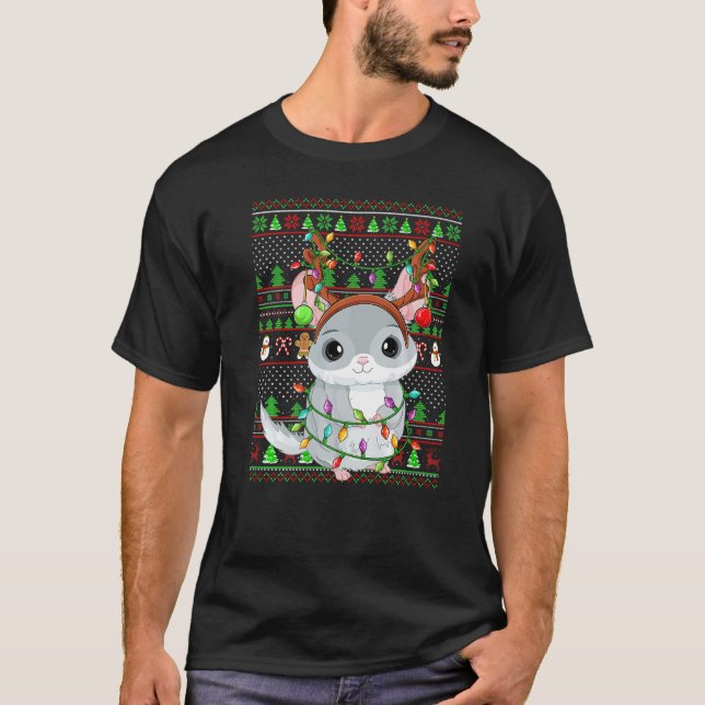 Ugly Xmas Sweater Style Lighting Chinchilla Christ (Anverso)
