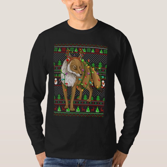 Ugly Xmas Sweater Style Lighting Coyote Christmas (Anverso)