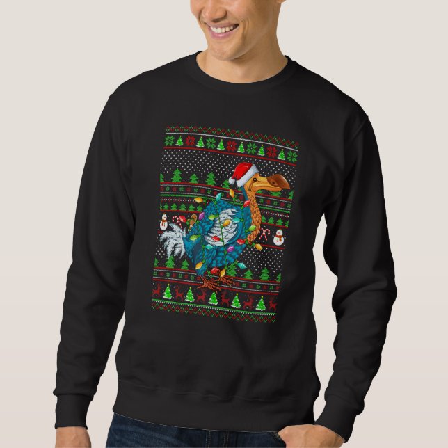 Ugly Xmas Sweater Style Lighting Dodo Bird Christm (Anverso)