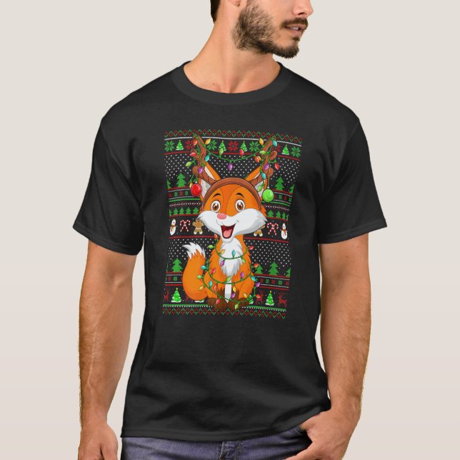 Ugly Xmas Sweater Style Lighting Fox Christmas (Anverso)