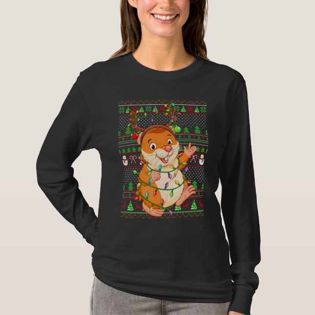 Ugly Xmas Sweater Style Lighting Hamster Christmas (Anverso)
