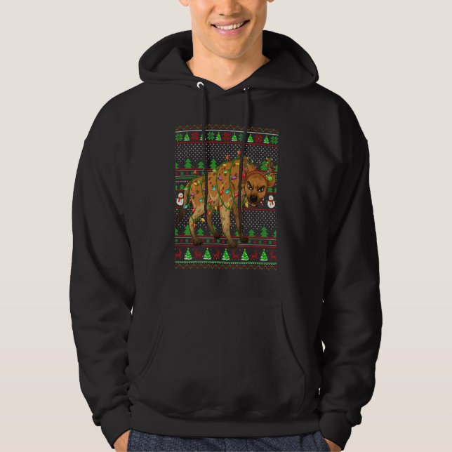 Ugly Xmas Sweater Style Lighting Hyena Christmas (Anverso)