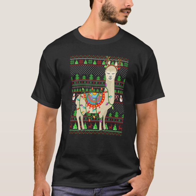 Ugly Xmas Sweater Style Lighting Llama Christmas (Anverso)