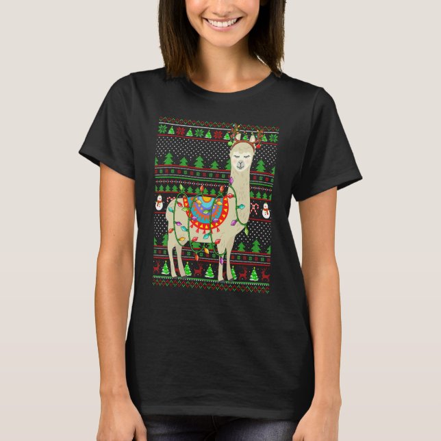 Ugly Xmas Sweater Style Lighting Llama Christmas (Anverso)
