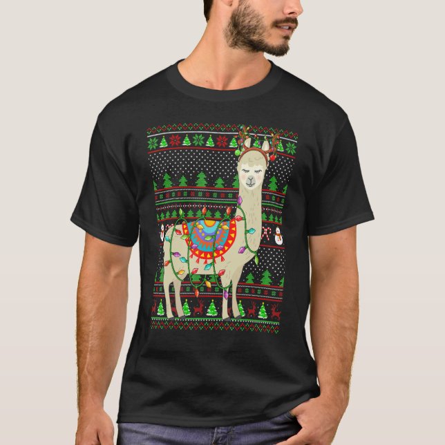 Ugly Xmas Sweater Style Lighting Llama Christmas (Anverso)
