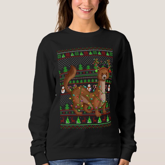 Ugly Xmas Sweater Style Lighting Mongoose Christma (Anverso)
