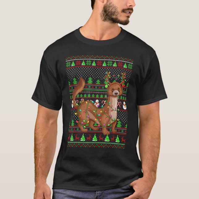 Ugly Xmas Sweater Style Lighting Mongoose Christma (Anverso)