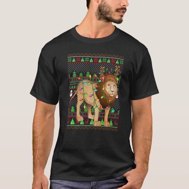 Ugly Xmas Sweater Style Lighting Mountain Lion Chr (Anverso)