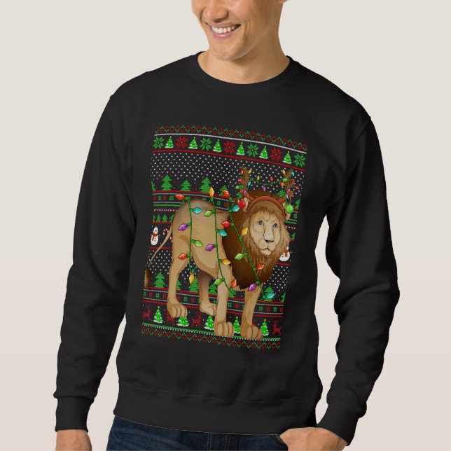 Ugly Xmas Sweater Style Lighting Mountain Lion Chr (Anverso)